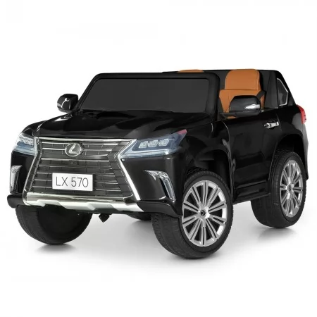 Детский электромобиль Джип Lexus LX 570 M 3906 (MP4) EBLRS-2 двухместный, 4 мотора по 35W, MP4, EVA, кожа, крашеный черный