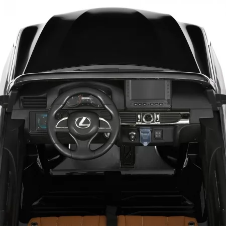 Детский электромобиль Джип Lexus LX 570 M 3906 (MP4) EBLRS-2 двухместный, 4 мотора по 35W, MP4, EVA, кожа, крашеный черный