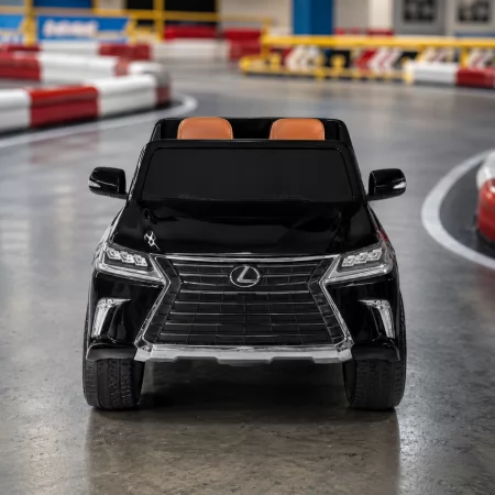 Детский электромобиль Джип Lexus LX 570 M 3906 (MP4) EBLRS-2 двухместный, 4 мотора по 35W, MP4, EVA, кожа, крашеный черный