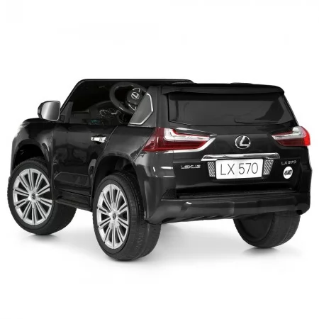 Детский электромобиль Джип Lexus LX 570 M 3906 (MP4) EBLRS-2 двухместный, 4 мотора по 35W, MP4, EVA, кожа, крашеный черный
