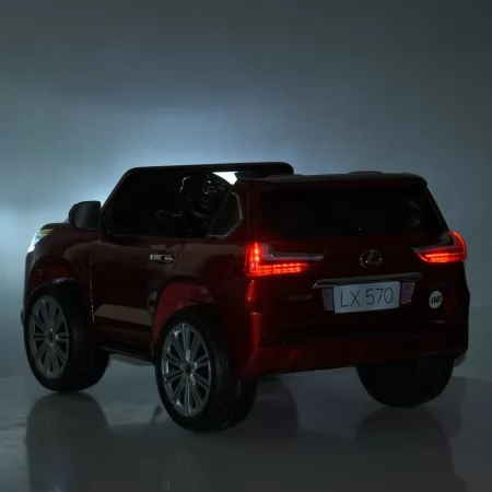 Детский электромобиль Джип Lexus LX 570 M 3906 (MP4) EBLRS-2 двухместный, 4 мотора по 35W, MP4, EVA, кожа, крашеный черный