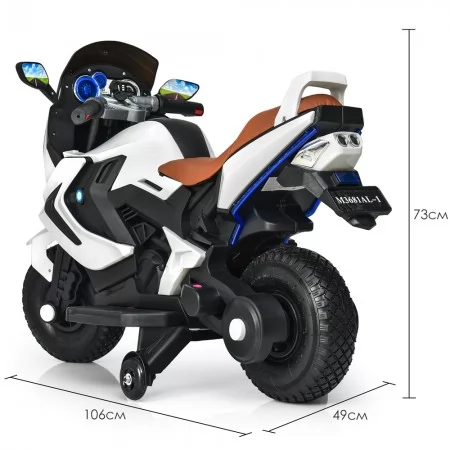Детский мотоцикл BMW Bambi M 3681 AL-1, 2 мотора по 18W, резиновые колеса, USB, кожаное сиденье, черно-белый Детский мотоцикл BMW Bambi M 3681 AL-1, 2 мотора по 18W, резиновые колеса, USB, кожаное сиденье, черно-белый