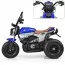 Детский мотоцикл BMW RnineT Scrambler Bambi M 3687 AL-4 синий, 2 мотора по 18W, надувные колеса, кожа, USB, MP3