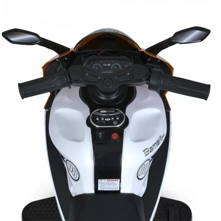 Мотоцикл M 4053EL-7 2мотор25W, 2акум6V5AH, MP3, USB, TF, EVA, руч.газа, музыка, свет, помаранчевий Мотоцикл M 4053EL-7 2мотор25W, 2акум6V5AH, MP3, USB, TF, EVA, руч.газа, музыка, свет, помаранчевий