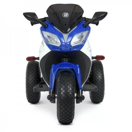 Детский мотоцикл Yamaha YZF-R1 Bambi M 4840ALR-4 синий с пультом управления, 2 мотора по 25W, резиновые колеса, кожа, MP3