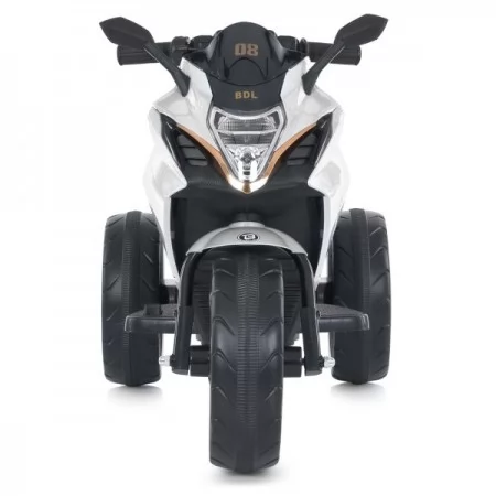 Дитячий мотоцикл Kawasaki Ninja M 5050ELR-1 на радіокеруванні, білий, 2 мотори по 25W, EVA, шкіра, MP3, USB, світло та музика