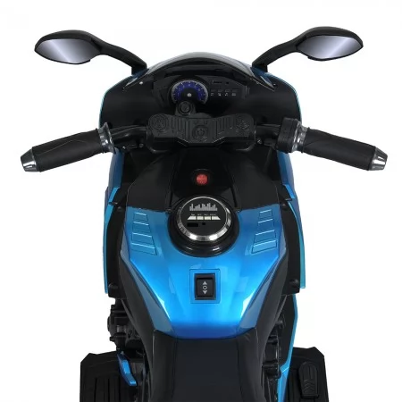 Детский мотоцикл Yamaha R1 M 5823ELS-4, 2 мотора по 35W, EVA, экокожа, MP3/USB/TF, Bluetooth, свет, голубой с автопокраской