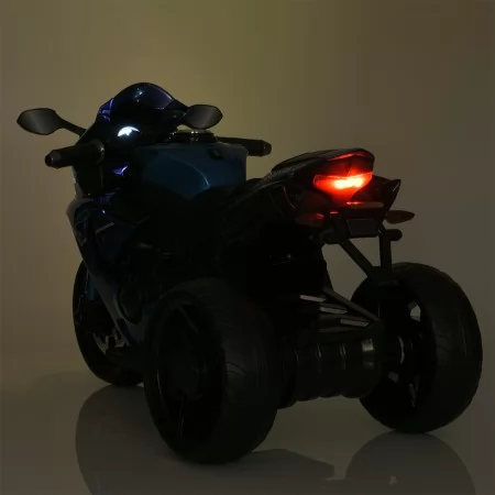 Детский мотоцикл Yamaha R1 M 5823ELS-4, 2 мотора по 35W, EVA, экокожа, MP3/USB/TF, Bluetooth, свет, голубой с автопокраской