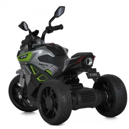 Детский мотоцикл Yamaha M 5825ES-11 серый с салатовыми вставками, 1 мотор 25W, EVA, MP3, USB, TF, свет и музыка Детский мотоцикл Yamaha M 5825ES-11 серый с салатовыми вставками, 1 мотор 25W, EVA, MP3, USB, TF, свет и музыка