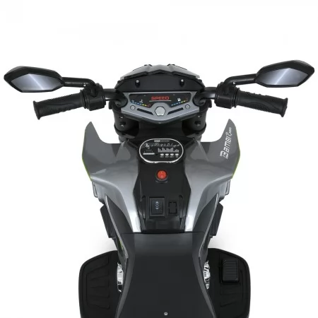 Детский мотоцикл Yamaha M 5825ES-11 серый с салатовыми вставками, 1 мотор 25W, EVA, MP3, USB, TF, свет и музыка Детский мотоцикл Yamaha M 5825ES-11 серый с салатовыми вставками, 1 мотор 25W, EVA, MP3, USB, TF, свет и музыка