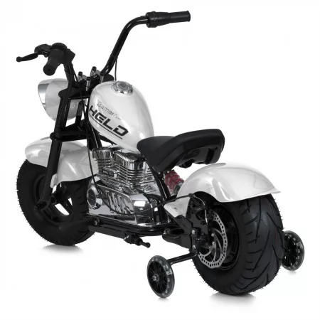 Дитячий мотоцикл Harley-Davidson Fat Boy M 6016AL-1, 1 мотор 350W, Bluetooth, USB, TF, екошкіра, надувні гумові колеса, білий Дитячий мотоцикл Harley-Davidson Fat Boy M 6016AL-1, 1 мотор 350W, Bluetooth, USB, TF, екошкіра, надувні гумові колеса, білий