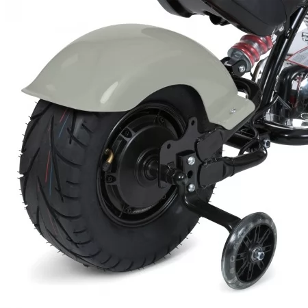 Детский мотоцикл Harley-Davidson Fat Boy M 6016AL-11, 1 мотор 350W, Bluetooth, USB, TF, экокожа, надувные резиновые колеса, серый