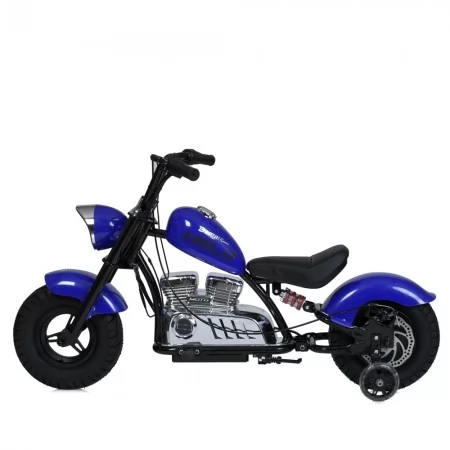 Детский мотоцикл Harley-Davidson Fat Boy M 6016AL-4, 1 мотор 350W, Bluetooth, USB, TF, экокожа, надувные резиновые колеса, синий