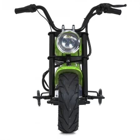 Детский мотоцикл Harley-Davidson Fat Boy M 6016AL-5, 1 мотор 350W, Bluetooth, USB, TF, экокожа, надувные резиновые колеса, зеленый