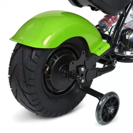 Детский мотоцикл Harley-Davidson Fat Boy M 6016AL-5, 1 мотор 350W, Bluetooth, USB, TF, экокожа, надувные резиновые колеса, зеленый