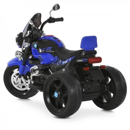 Дитячий мотоцикл BMW R 1200 C M 6263EL-4, 2 мотори по 25W, EVA, шкіра, Bluetooth, синій