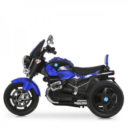 Дитячий мотоцикл BMW R 1200 C M 6263EL-4, 2 мотори по 25W, EVA, шкіра, Bluetooth, синій