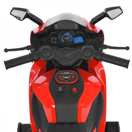 Детский мотоцикл Aprilia RS 660 RSV4 M 6265EL-3 красный, 2 мотора по 35W, EVA, кожа, Bluetooth, USB, TF