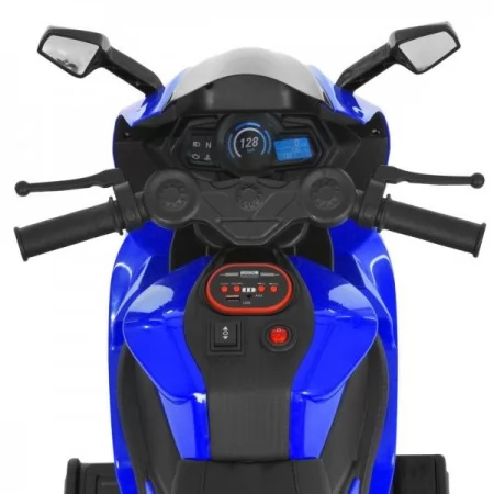 Детский мотоцикл Aprilia RS 660 RSV4 M 6265EL-4 синий, 2 мотора по 35W, EVA, кожа, Bluetooth, USB, TF