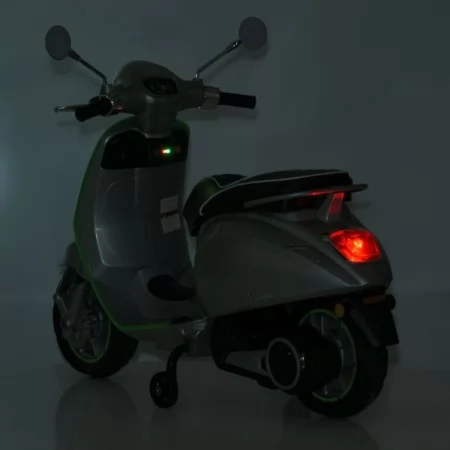 Дитячий мотоцикл Vespa Primavera M 6288EL-11-4, 1 мотор 45W, EVA, шкіра, MP3, Bluetooth, сіро-синій Дитячий мотоцикл Vespa Primavera M 6288EL-11-4, 1 мотор 45W, EVA, шкіра, MP3, Bluetooth, сіро-синій