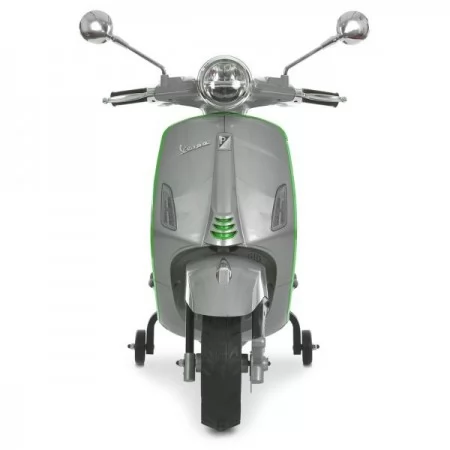 Детский мотоцикл Vespa Primavera M 6288EL-11-5, 1 мотор 45W, EVA, кожа, MP3, Bluetooth, серо-салатовый