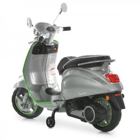 Детский мотоцикл Vespa Primavera M 6288EL-11-5, 1 мотор 45W, EVA, кожа, MP3, Bluetooth, серо-салатовый