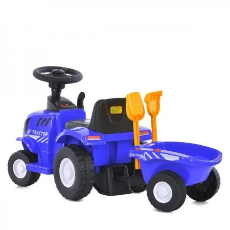 Трактор M 6153B-4 2-в-1(каталка-толокарь с прицепом), 1*6V4,5AH, 1*25W, MP3, USB, BLUETOOTH, TF, музыка, синий