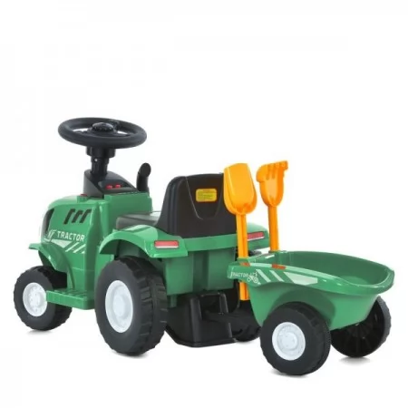 Трактор M 6153B-5 2-в-1(каталка-толокарь с прицепом), 1*6V4,5AH, 1*25W, MP3, USB, BLUETOOTH, TF, музыка, зеленый