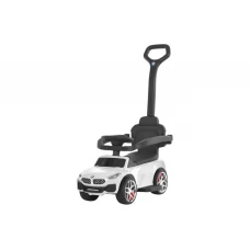 Каталка-толокар, M 6253EL-1 белый, подставка для ног, родительская ручка, Bambi Racer