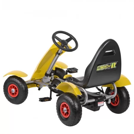 Педальный карт Bambi M 1450-6 желтый с ручным тормозом Педальный карт Bambi M 1450-6 желтый с ручным тормозом