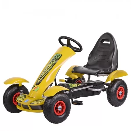 Педальный карт Bambi M 1450-6 желтый с ручным тормозом Педальный карт Bambi M 1450-6 желтый с ручным тормозом