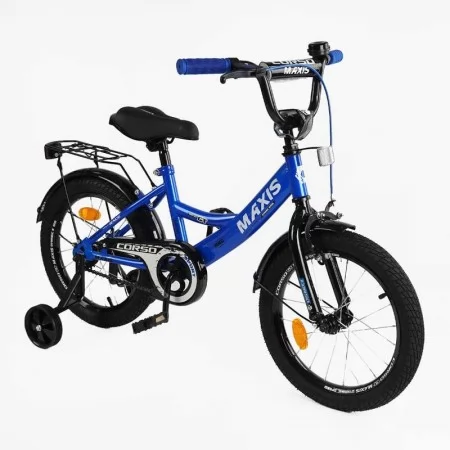 Велосипед 18" дюймів 2-х колісний "CORSO" MAXIS CL-18007 ручне гальмо, дзвіночок, додаткові колеса, ЗІБРАНИЙ НА 75, в коробці