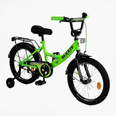 Велосипед 20" дюймів 2-х колісний "CORSO" MAXIS CL-20457 ручне гальмо, дзвіночок, додаткові колеса, ЗІБРАНИЙ НА 75, в коробці