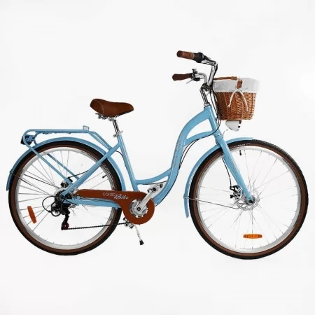 Велосипед міський Corso "Sonata" SN-28516 + КОШИК обладнання Shimano 7 швидкостей, алюмінієва рама 18’’, кошик, фара