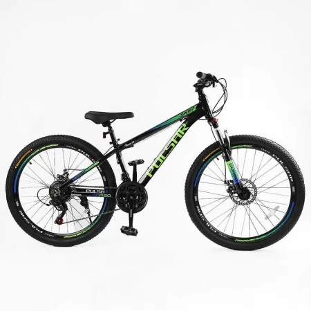 Велосипед Спортивний Corso «PULSAR» 26" дюймів PL-26407 рама алюмінієва 13’’, обладнання Shimano 21 швидкість, зібран на 75