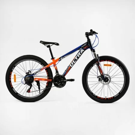 Велосипед спортивный Corso «ULTRA» 26" дюймів UL-26041 рама алюмінієва 13’’, обладнання Shimano 21 швидкість, зібран на 75
