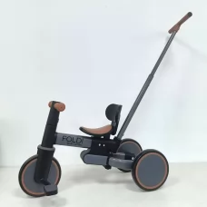 Детский велосипед ME 1202 FOLDI Graphite 3в1, 3 кол EVA 8д., батьківська ручка, графіт Детский велосипед ME 1202 FOLDI Graphite 3в1, 3 кол EVA 8д., батьківська ручка, графіт