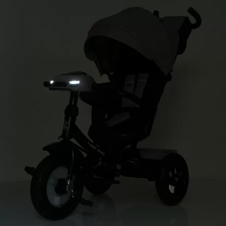 Велосипед с ручкой MT 1007-2 3 кол.гума 12/10, оберт.сид., 5-точк.рем.безп., USB/ВТ, пульт, свет, сумка, графітовий