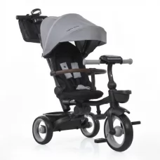 Велосипед MT 1038-1 Medium Gray 3 колеса EVA, поворотный, складной, родительская ручка, багажник,корзина,серый