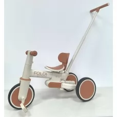 Велосипед детский ME 1202 FOLDI Сinnamon Beige 3в1, 3 кол EVA 8д., батьківська ручка, беж