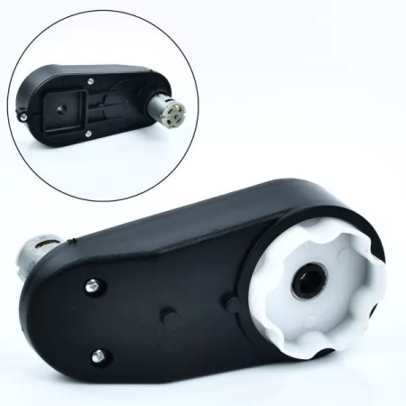 Редуктор в сборе с мотором M 6125,M 6126-GEAR BOX для толокара M 6125, M 6126, 6V, RPM15000, отвір під вісь 10мм, Довжина
